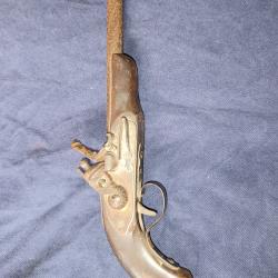 are Pistolet de voyage / coffre &agrave; silex d'&eacute;poque XVIIIe - Platine &agrave; silex d'origine - Militaria / Ar