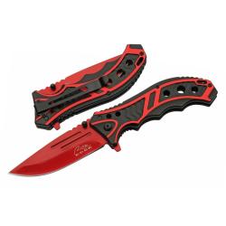 Couteau Rite Edge 300585-RD Lame Acier Inox Manche Alu Noir-Rouge Linerlock CN300585RD