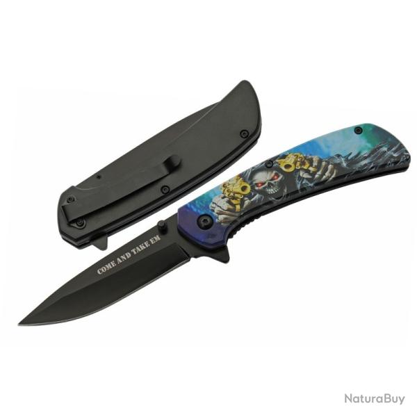 Couteau Rite Edge 300589-BL Lame Acier Inox Manche ABS Bleu-Noir Linerlock CN300589BL