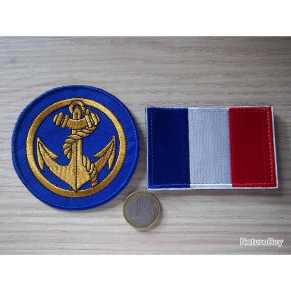 Lot 2 patchs marine et drapeau Fran�ais �cussons militaire