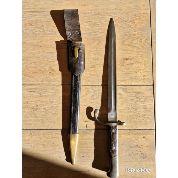 Ba�onnette Mauser br�silienne M1908 (WKC Solingen) avec son fourreau et porte-gousset