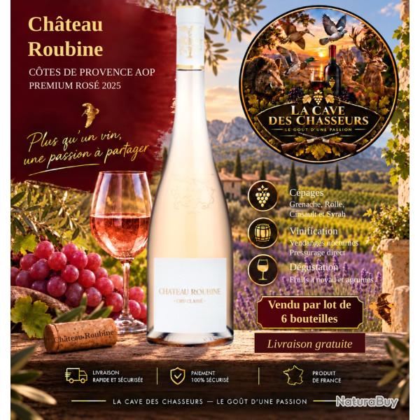6 bouteilles de ch�teau roubine cuv�e premium ros� 2025 75cl livraison gratuite