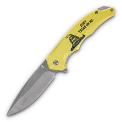 Couteau A/O Rough Ryder DTOM Lame Acier Inox Manche Alu Jaune Linerlock RR2687