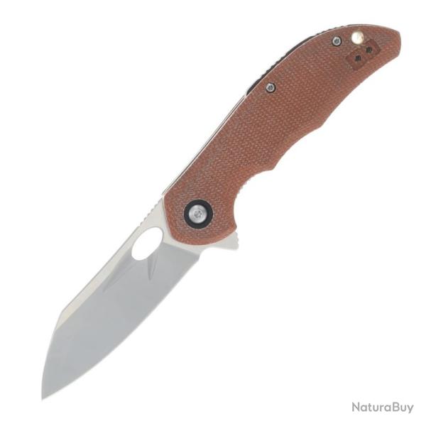 Couteau Rough Ryder Micarta Lame Acier 7Cr13 Manche Micarta Brun Linerlock RR2696