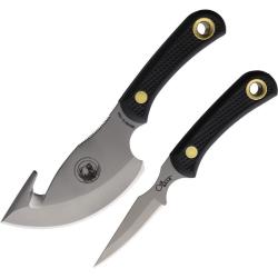 Lot Couteaux Knives of Alaska Light/Cub 2 Lames Acier D2 Manche SureGrip Noir &Eacute;tui Cuir KOA00012FG