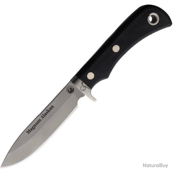 Couteau Knives of Alaska Magnum Alaskan Lame Acier D2 Manche SureGrip Noir �tui Cuir KOA00157FG