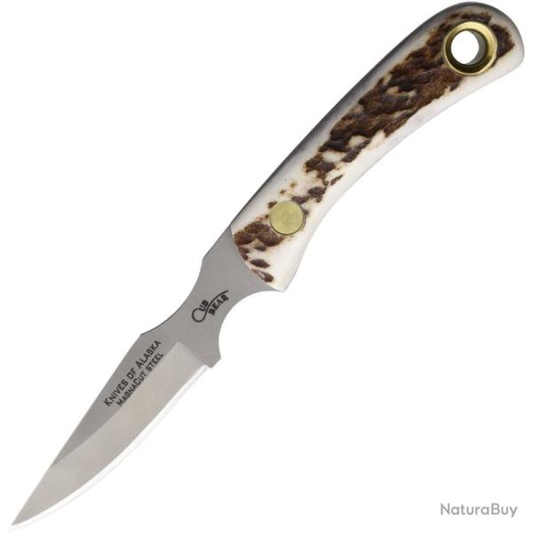 Couteau Knives of Alaska Cub Bear Lame Acier MagnaCut Manche Cerf Naturel �tui Cuir Made KOA00024FG
