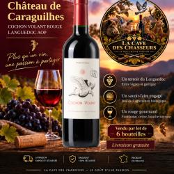 6 bouteilles ch&acirc;teau  Caraguilhes "le cochon volant" blanc igp pays d oc bio livraison gratuite