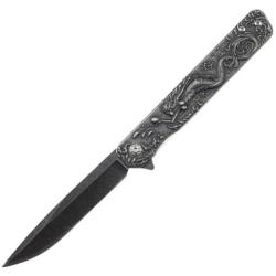 Couteau Pliant S-TEC Mermaid Lame Acier Inox Manche Inox Noir Linerlock STT272846BK
