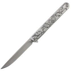 Couteau Pliant S-TEC Lame Acier Inox Manche Inox Argent Linerlock STT272845SL