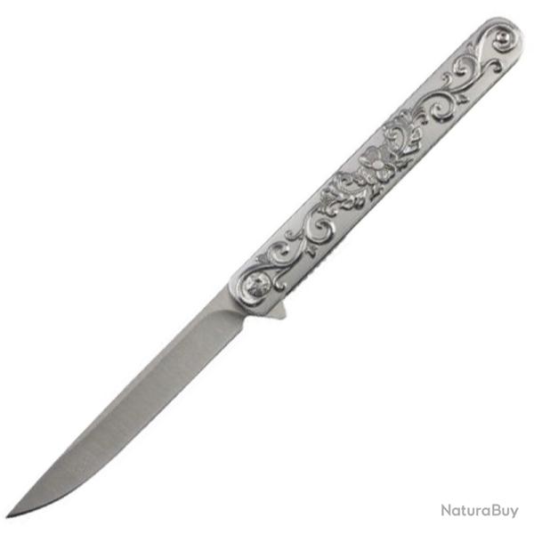 Couteau Pliant S-TEC Lame Acier Inox Manche Inox Argent Linerlock STT272845SL