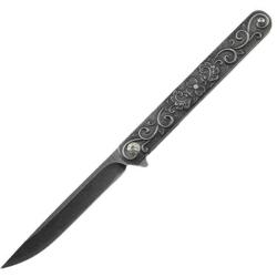 Couteau Pliant S-TEC Lame Acier Inox Manche Inox Noir Linerlock STT272845BK