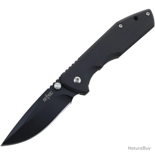 Couteau S-TEC TS019 Lame Acier Inox Manche G10 Noir Linerlock A/O STTS019