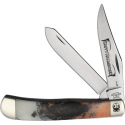 Couteau Bear & Son Samhain 2 Lames Acier Inox Manche Synth&eacute;tique Noir/Orange Slip Joint USA BC954H26