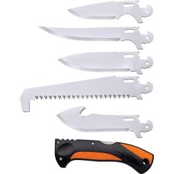 Kit Couteau Cold Steel Click N Cut 5 Lames Acier 4116 Manche Polym&egrave;re Orange &Eacute;tui Nylon CSCCFLDKIT