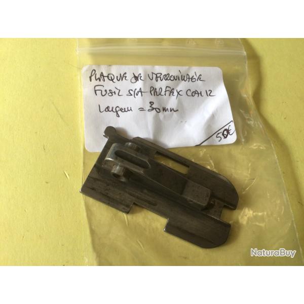 VENDU PAR LE-CUIRASSIER N�6  PLAQUE DE VERROUILLAGE FUSIL PERFEX CALIBRE 12 LARGEUR 30 MM