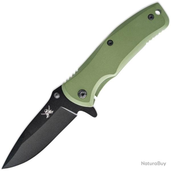 Couteau A/O Skallywag Mini Jack Lame Acier 420 Manche Acier Vert Framelock Made In Taiwan SKW67511