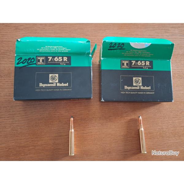 40 balles RWS Tmanteil 11,2gr 7x65R