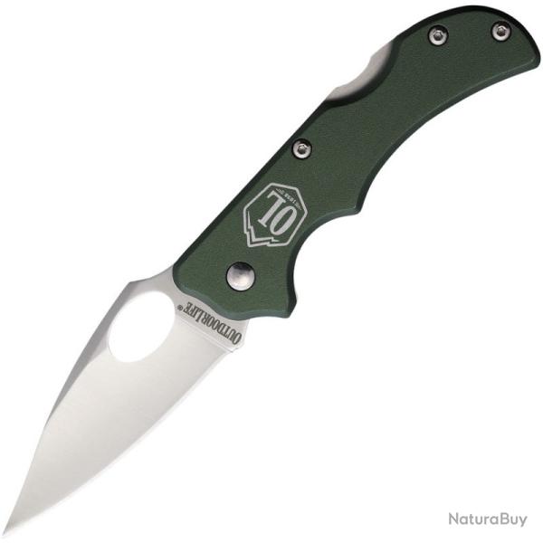 Couteau Pliant Outdoor Life Summit Lame Acier Inox Manche Aluminium Vert Lockback OLM005G