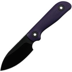 Couteau Fixe Kunwu Stiffy P Lame Acier Vanadis 8 Manche G10 Violet &Eacute;tui Kydex KUNF705PL3