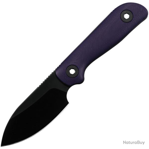 Couteau Fixe Kunwu Stiffy P Lame Acier Vanadis 8 Manche G10 Violet �tui Kydex KUNF705PL3