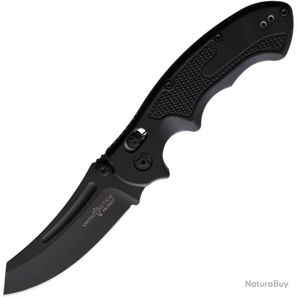 Couteau Viking Tactics Patriot Lame Acier 20CV Manche G10 Noir Rapid Lock Made In USA VTACK5PFBB