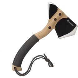 Hache United Cutlery USMC Field Axe T&ecirc;te Acier Inox Manche ABS Beige &Eacute;tui Nylon UC3365
