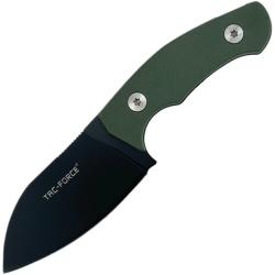 Couteau Fixe Tac Force Neck Knife Lame Acier 3Cr13 Manche G10 Vert &Eacute;tui TFFIX126GN