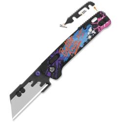 Couteau QSP Penguin Workmate Lame Acier SK5 Manche FRN Noir &Eacute;dition Graffiti Glyde Lock QS130UTGRA