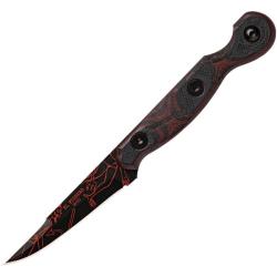 Couteau TOPS El Pionero Diablo Loteria Lame Acier 1095 Manche G10 Noir et Rouge Made In TPELPOL01