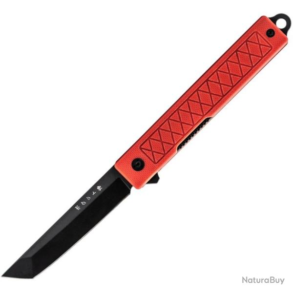 Couteau Pliant StatGear Pocket Samurai Lame Acier D2 Manche G10 Rouge Linerlock STAT119RED