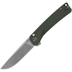Couteau Pliant QSP Osprey XL Lame Acier D2 Manche Micarta Vert Button Lock QS139XLC