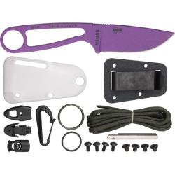 Couteau Fixe ESEE Izula Kit Lame Acier 1095 Manche Acier Violet &Eacute;tui Polym&egrave;re Made In USA ESIPURPKIT