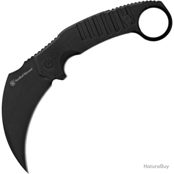 Couteau Fixe Smith & Wesson Extreme Ops Lame Acier 8Cr13MoV Manche G10 Noir �tui ABS SW1205007
