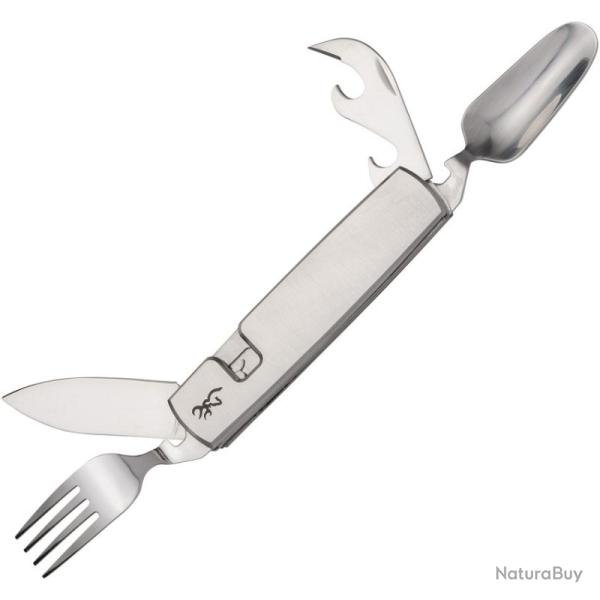 Couteau Browning Camp Knife Lame Acier 7Cr17MoV Manche Inox Argent Slip Joint BR0545