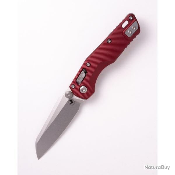 Couteau Microtech MSI Mini Lame Acier M390MK Manche Alu Bordeaux Crossbar Lock Made MCT210M10FLMR