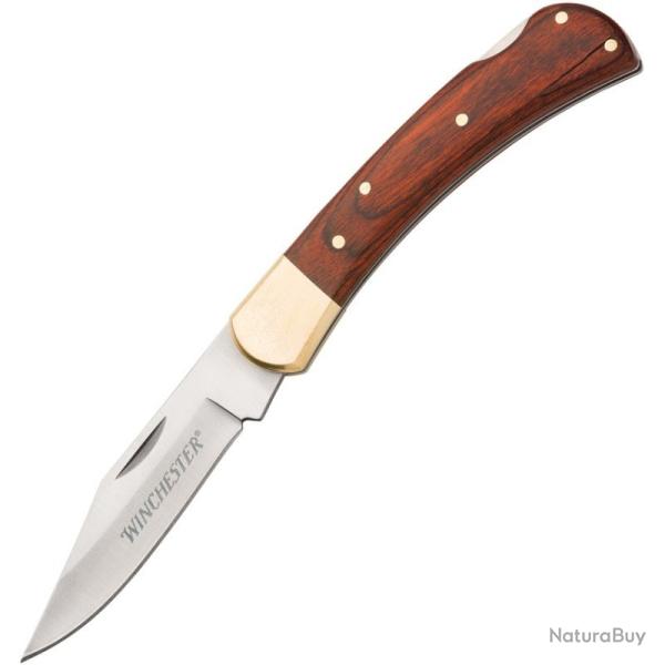 Couteau Winchester Classic Lockback Lame Acier Inox Manche Bois Brun Lockback WN6220025W