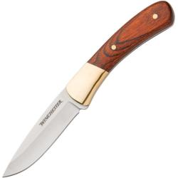 Couteau Fixe Winchester Classic Small Lame Acier Inox Manche Bois Brun &Eacute;tui Nylon WN6220015W