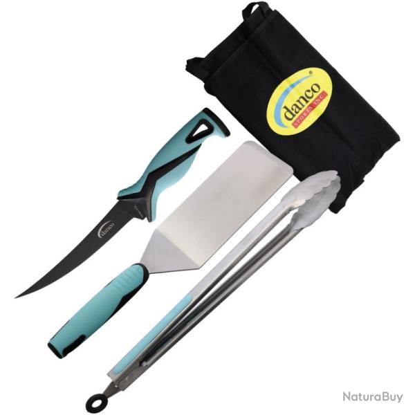 Couteau Fixe Danco PRO Grilling Kit Lame Acier 1.4116 Manche Synth�tique Seafoam DNC71009
