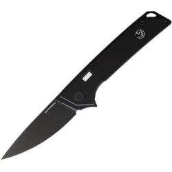 Couteau Glow Rhino Reactor Lame Acier S35VN Manche Titane Noir Framelock GLR101PVD