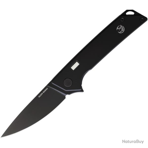 Couteau Glow Rhino Reactor Lame Acier S35VN Manche Titane Noir Framelock GLR101PVD