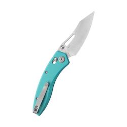 Couteau Kubey Caiman Lame Acier 14C28N Manche G10 Bleu Tiffany Crossbar Lock KUB421H