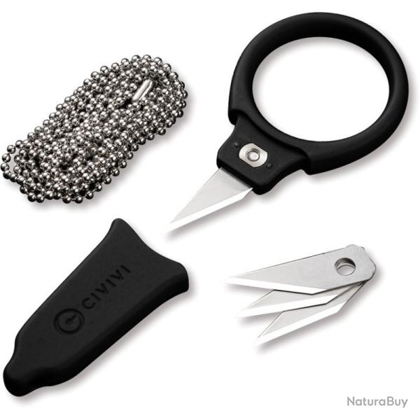 Couteau Fixe CIVIVI Quick Snip Lame Acier 6Cr13 Manche ABS Noir �tui ABS CIVC22022A1