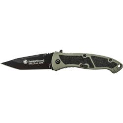 Couteau Smith & Wesson Special Ops Lame Acier 4034 Manche Aluminium Vert OD Linerlock SWSPECM