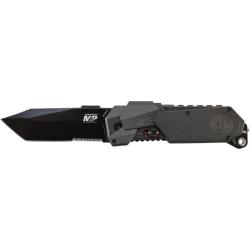 Couteau Smith & Wesson M&P MAGIC Lame Acier 4034 Manche Aluminium Noir Linerlock Made In SWMP9BTS