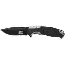 Couteau Smith & Wesson M&P Lame Acier 8Cr13MoV Manche Aluminium Noir Argent Linerlock SWMP13GS