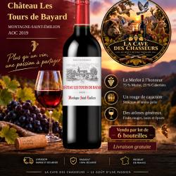 6 bouteilles ch&acirc;teau les tours de Bayard 2019 aop montagne saint Emilion livraison gratuite
