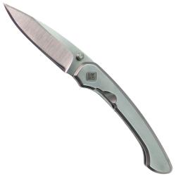 Couteau Ocaso Seaton Mini Lame Acier AUS10A Manche Acier Argent Linerlock Made In Taiwan OCA42SMS