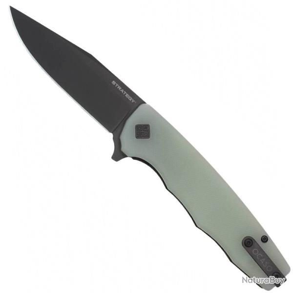 Couteau Ocaso Strategy Lame Acier K110 Manche G10 Jade Linerlock Made In Taiwan OCA29JGB