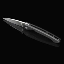 Couteau Ocaso Mini Seaton Lame Acier AUS10A Manche Acier Noir Linerlock Made In Taiwan OCA42SMB